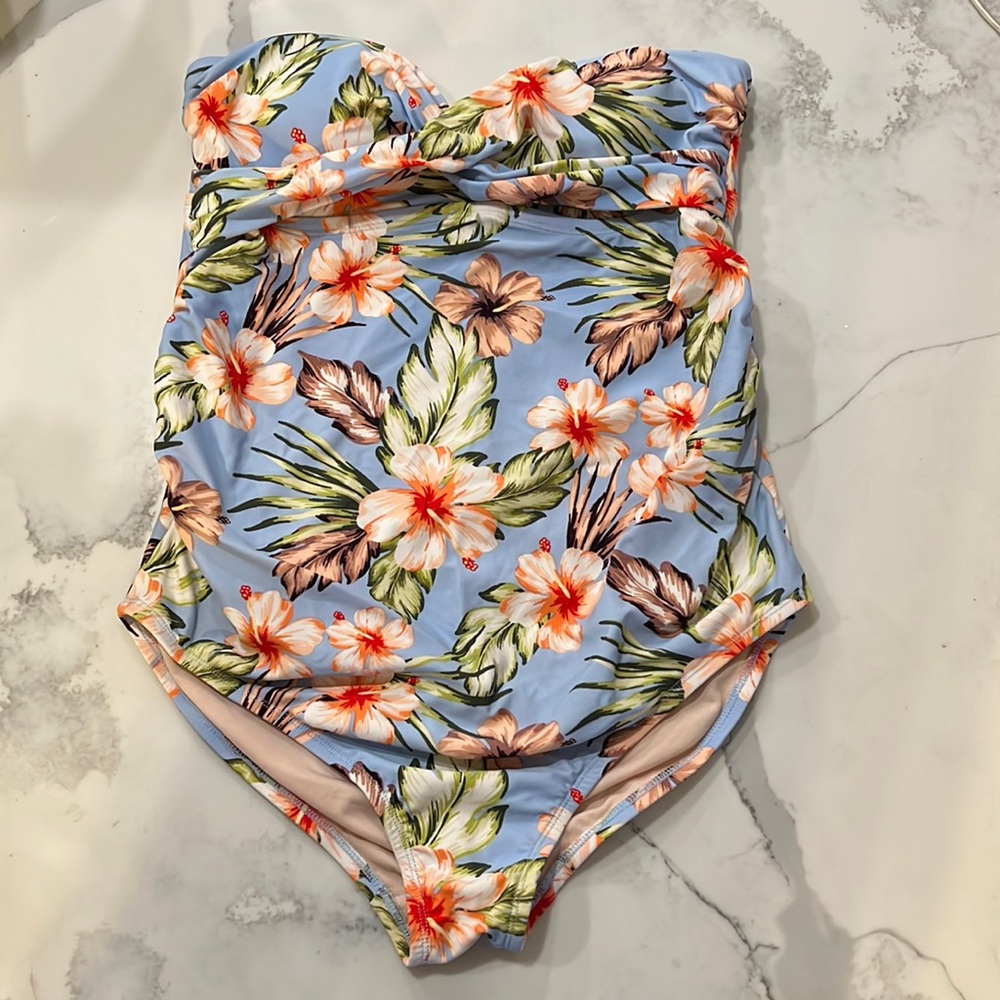 Printed Maternity Swimsuit - Size Medium
